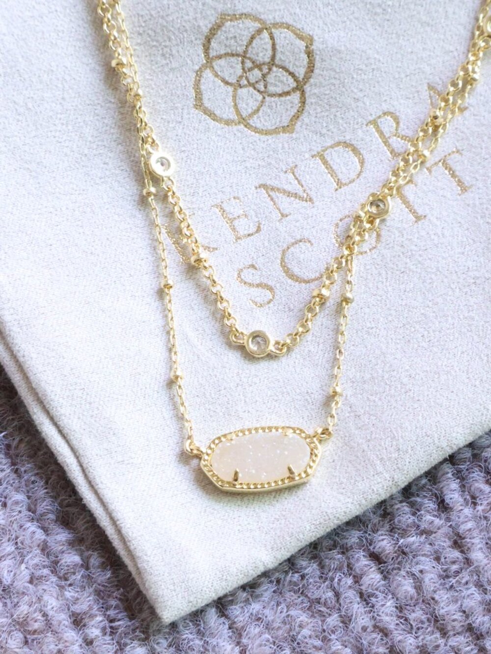 Kendra Scott Elisa Necklace - Gold Drusy - Picture 2 of 2
